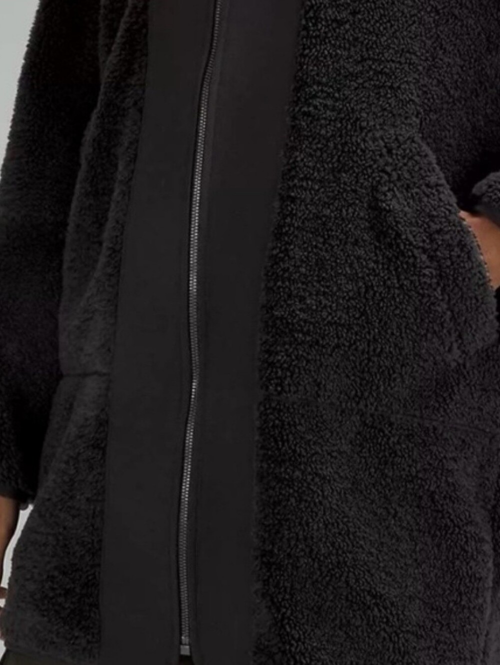 Lululemon Colarless Textured Fleece Full Zip Oversized Coat Jacket Size 6 - Picture 11 of 13